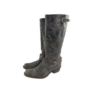 Sonora Double H DH 5221 Women's US 10 M Distressed Brown Leather Cowboy Boots